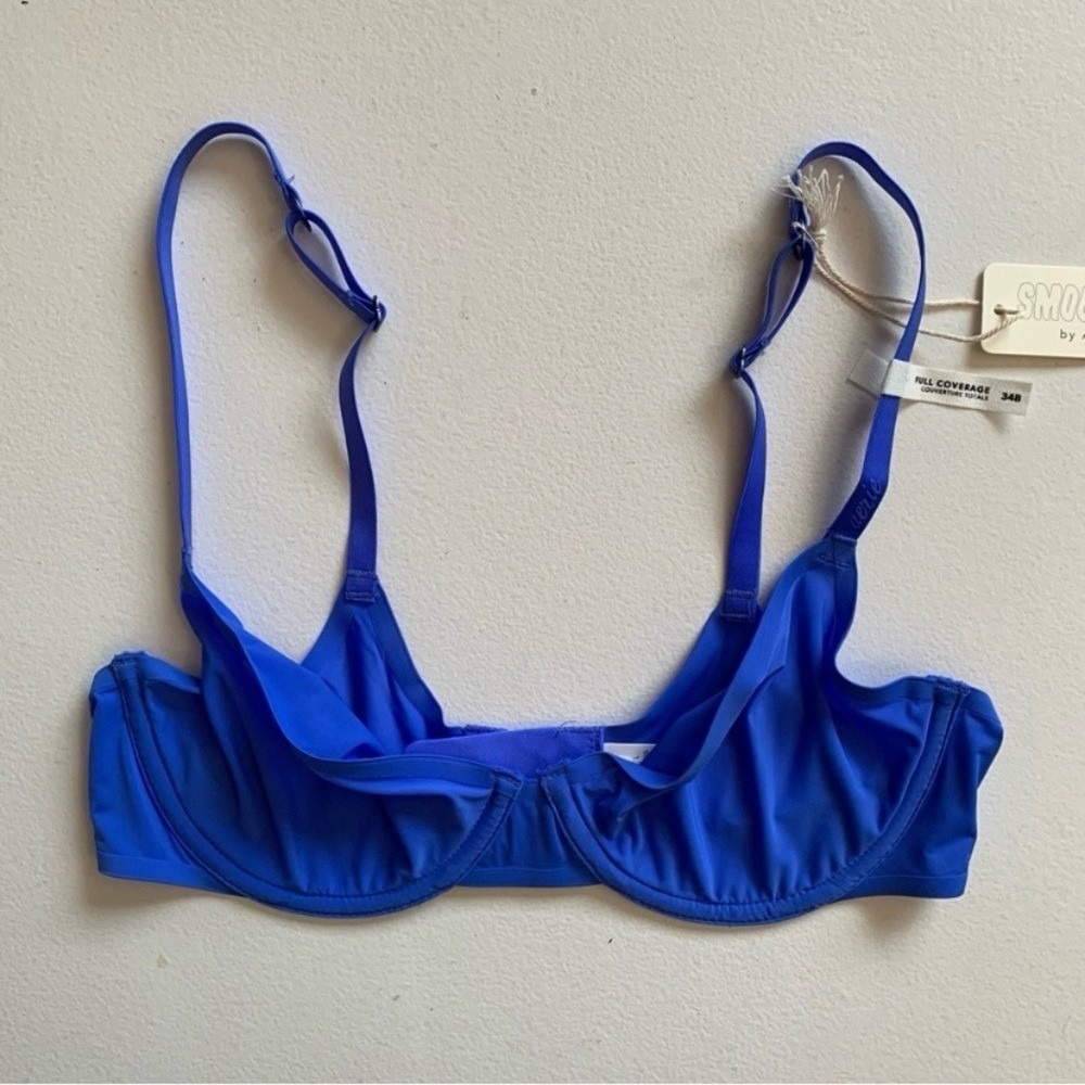 Smoothez by Aerie 34B Blue Unlined Sheer Full Coverage Underwire Bra NWT
